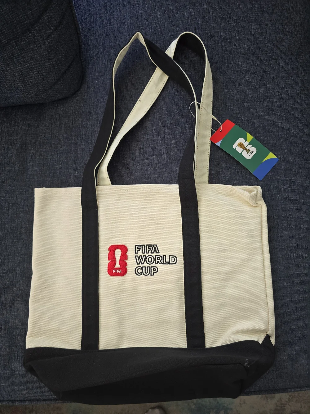 World Cup Men’s Cream Canvas Tote with Black Trim